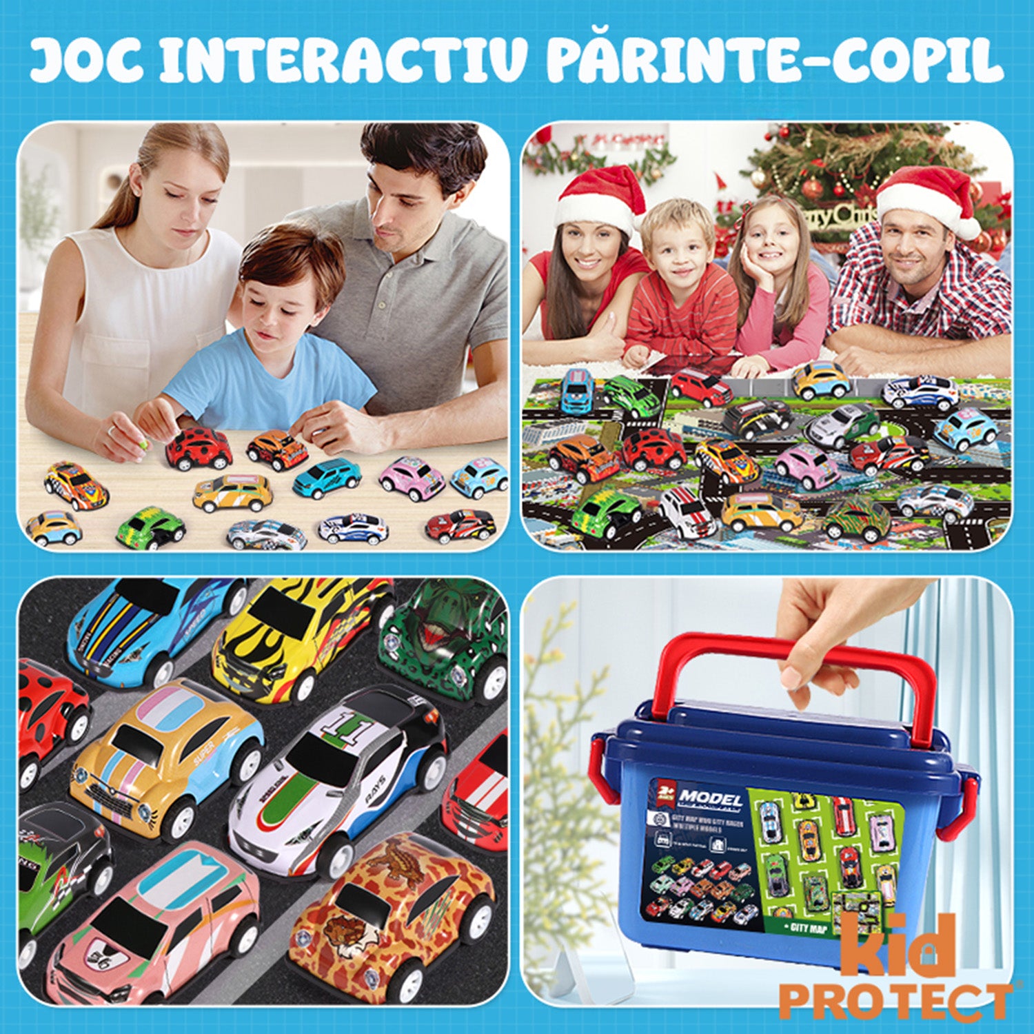 Set 26 Masinute Pentru Copii, KidProtect City Map Cars Set 26 Masinute Pentru Copii, KidProtect City Map Cars